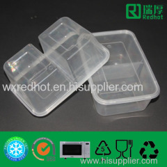 Rectangular Shape Divided Food Container with Lid (850ml)