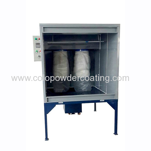 Manual powder spray coating booth