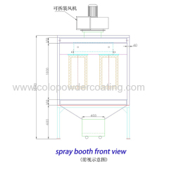 Manual powder spray coating booth