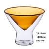 215ml C&C exquisite double wall Glass for martini drinking (Different color according to clients' request)
