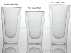 C&C unique borosiliate double wall glass for juice/milk/tea drinking