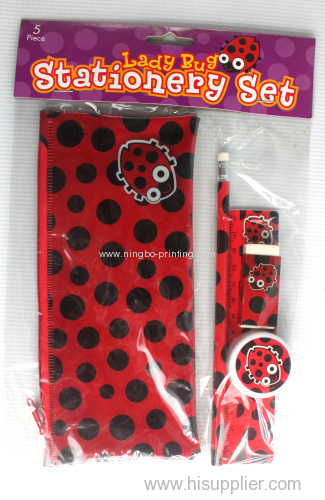5pc ladybug stationery set