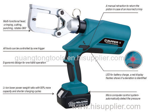 4. Battery multi-functional tool crimping, cutting and punching with one single tool EZ-60UNV