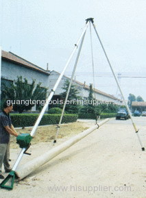 Tripod erecting pole machine