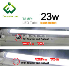 5ft 23w Ballast Compatible LED Tube,1500mm ballast led tube,ballast led tube