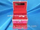 Pink Fireproof Aluminum Cosmetic Cases With Lock For Carry Cosmetic Tools