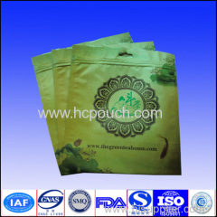 aluminum ziplock tea package