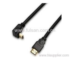 Nylon Braid Right Angle HDMI Cable Ethernet Capable support 1080P 3D