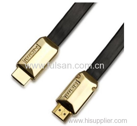 Gold Plated Double Shield Full Copper 1080P Support 3D 1.4 HDMI Flat Cables with Nylon 1.5m 2m 3m 5m 7.5m 10m 15m 20m