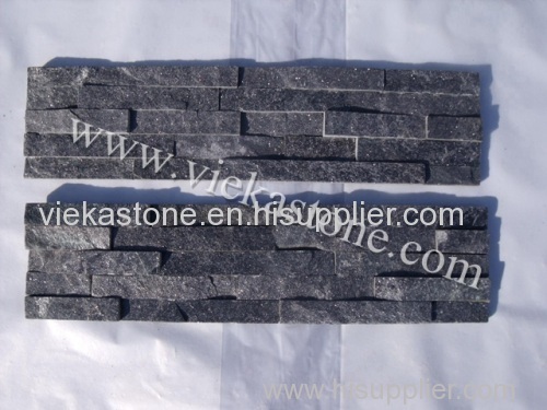 black quartzite nature culture stone Stacked wall Panels