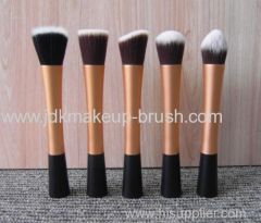 Golden Long Aluminum Synthetic Hair Makeup Brush Set