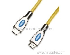 Luxury Zinc alloy connector HDMI Cable for PS4 3D 24K Gold Plated 1080P with nylon jacket