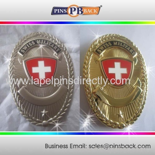 Custom 3d die casting lapel pin with plating silver and gold