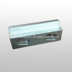 rectangular carbon steel casting with white galvanized