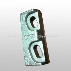 rectangular carbon steel casting with white galvanized