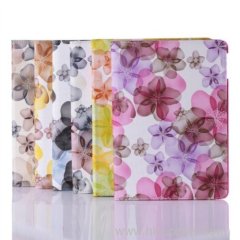 Flowers Pattern Rotating Case For iPad MINI