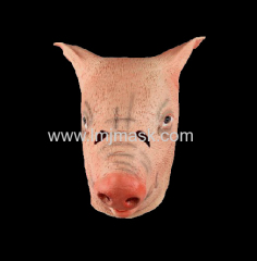 Latex pig full head mask