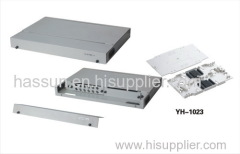 Rackmount Fiber Optic Patch Panle has a metal cover with light grey powder finishing coat
