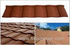 Wave / Double Roman Roof Tiles / Aluminum - Zinc Coating Stone Chip Coated Steel Roofing Tile