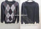 Kids Holiday Sweater Crew Neck Argyle Pattern Pullover For Boys