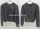 Autumn Crew Neck Cardigan Kids Holiday Sweaters With Buttons in Cellular Knit Style