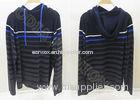 Mens Wool Sweaters With Hood Stripes Fine Knit Pullover Autumn