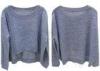 7GG Grey Womens Cable Knit Sweaters with Boat Neck Curve Bottom , anti-shrink wool sweaters
