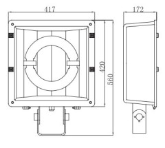 80-150W IP65 shoeboex electrodeless parking light fixture