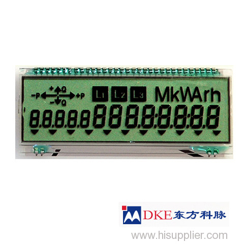 Segment code LCD panel for energy meters
