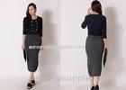 Grey Wool Jersey Knit Skirt , Spring Drop Waist Womens Sweater Dresses