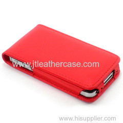 New Red Leather Flip Case Cover + Screen Guard for Apple iPhone 4S 4 4G