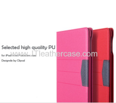 Red PU conch Mini series flip cases for ipad mini leather flip case for mini ipad
