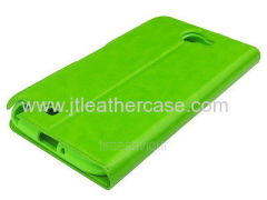 Slime Green Slim Leather Wallet Case Stand Soft TPU for Samsung Galaxy Note 2 II
