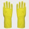Dip Flock Lined Long Household Latex Gloves Luminous Yellow Color 40g - 80g