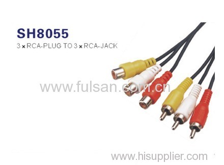 Audio and video 3 RCA cable male to male