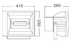 40-250W IP65 Induction Floodlight Fitting