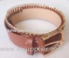 fashion design lady women belt with metal leopard heand B-10014