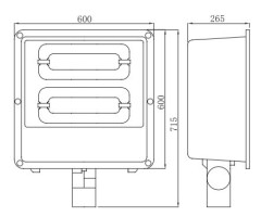 400-500W IP65 Shoebox Shape Induction Floodlight