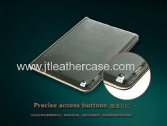 genuine leather green black handle strap for ipad case