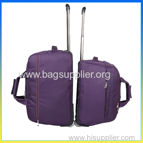 2014 trendy durable large capacity purple trolley travel bag