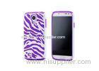 Zebra Hard PC Phone Cases For SamSung Galaxy S4 i9500 , Purple White Dual Layer