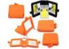 Ladies Orange Silicone Cosmetic Bag With Mirror , Custom Silicone Products