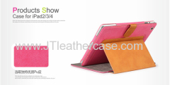 2014 new contrast color leather case for ipad case 2/3/4