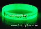 Silicone Glow In The Dark Wristbands / Bracelets With 1 Color Silk Printed