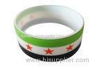 1 Inch Silicone Bracelets / Wristbands Custom OEM With 3 Color Silk Printed