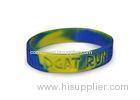 Mixed Color Debossed Silicone Wristband Bracelet , Silicone Gel Bracelets