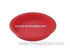 Red Round Big Pizza Silicone Baking Molds / Pans With FDA And LFGA Approved