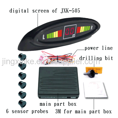 12V car use back rear positoin led display humen voice&bibibi buzzer auto 6 sensors digital display parkng sensor system