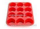 Personalised Red Cake Silicone Baking Molds , Silicone Mini Muffin Pan