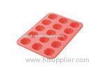 Pink Mini Silicone Baking Molds , 15 Cavities Silicone Pans For Baking